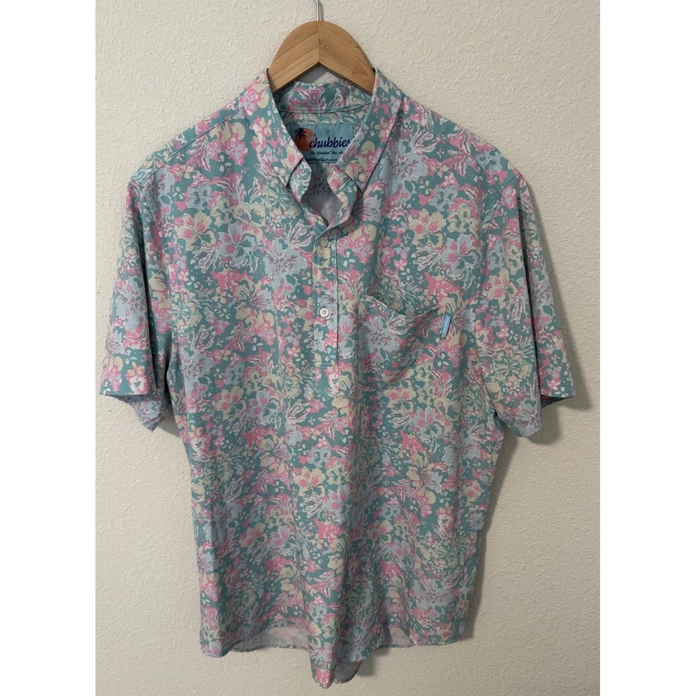 Chubbies The Weekend Has Arrived Men's Size XL Floral Button Down‎ Shirt Stretch